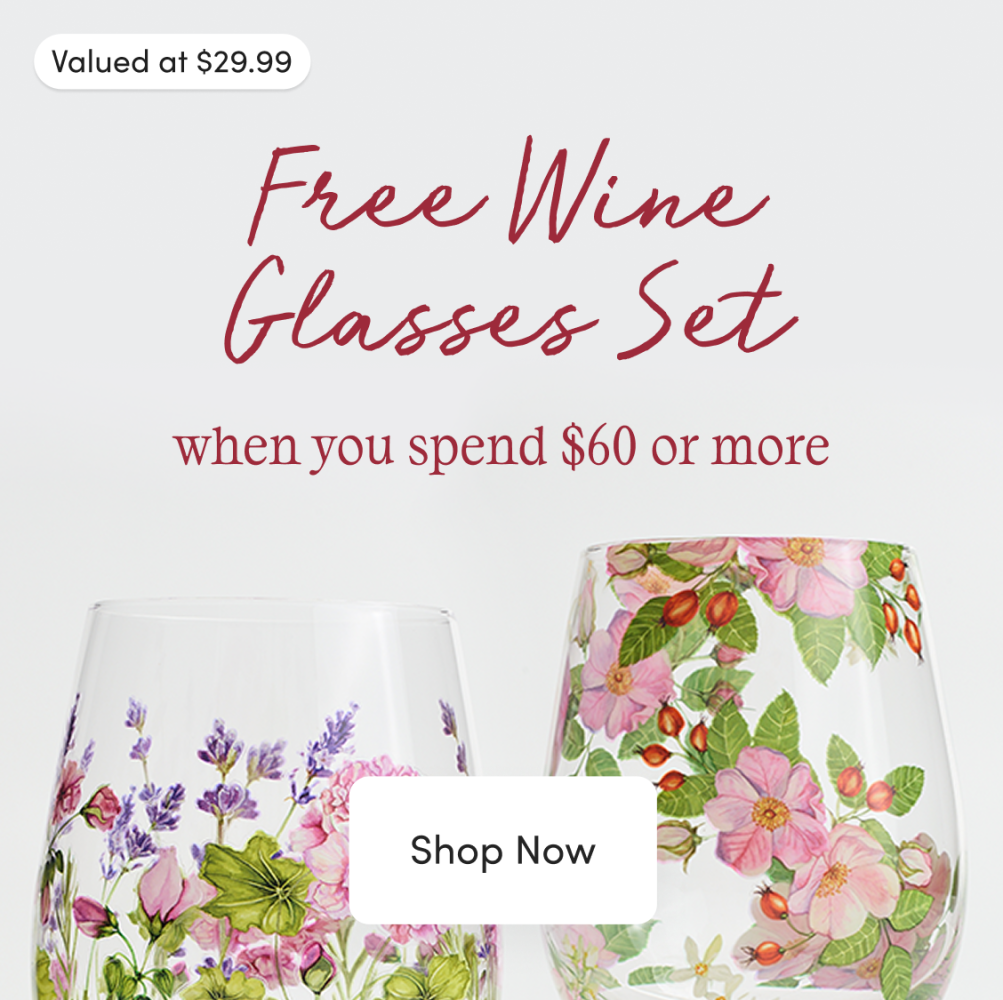 Free Wine Glasses When You Spend $60