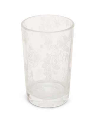 In Bloom White Etched Votive Holder