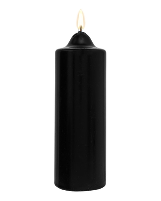 Black Unscented Pillar Dome Candle