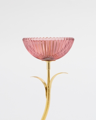 Rosette Bloom Taper Candle Holder Tall