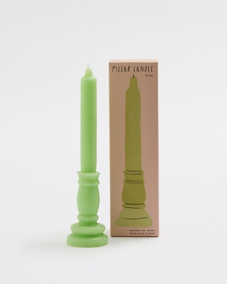 Green Soy Free Standing Pillar Candle 5hr