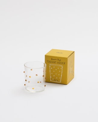 Yellow Glass Tealight Holder Dinner Club