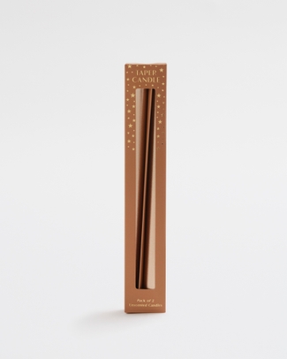 Unscented Bronze Taper Candle 2pk