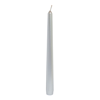 Silver Metallic Unscented Taper Candle