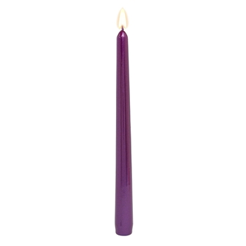 Purple Metallic Unscented Taper Candle