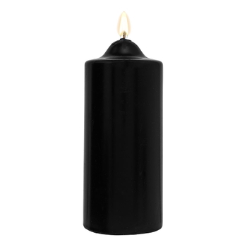 Black Unscented Pillar Dome Candle (110x76mm)