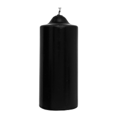 Black Unscented Pillar Dome Candle