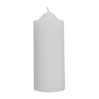 White Unscented Pillar Dome Candle