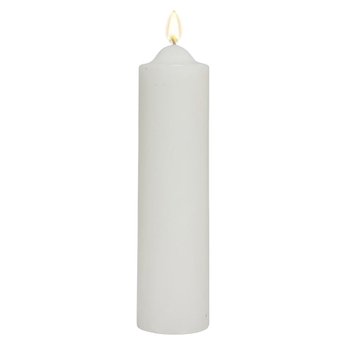 White Unscented Pillar Dome Candle (180x50mm)