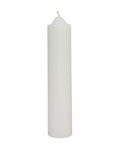 White Unscented Pillar Dome Candle