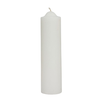 White Unscented Pillar Dome Candle
