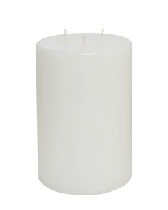 White 3 Wick Pillar Flat Candle