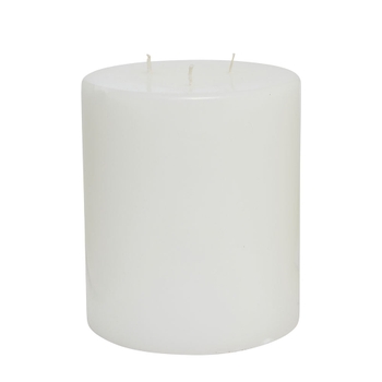 White 3 Wick Pillar Flat Candle