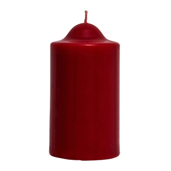 Red Unscented Pillar Dome Candle