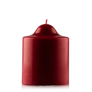 Red Unscented Pillar Dome Candle