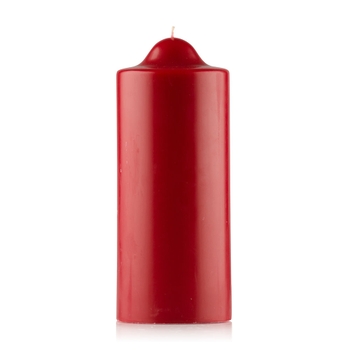 Red Unscented Pillar Dome Candle
