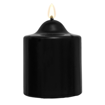 Black Unscented Pillar Dome Candle (76x76mm)