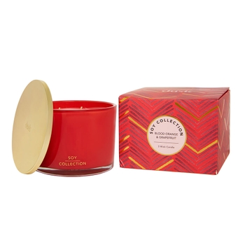 Blood Orange &amp; Grapefruit 3 Wick Soy Scented Candle