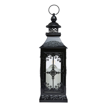 Ruby Black Metal Lantern Small
