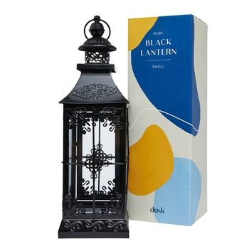 Ruby Black Metal Lantern Small