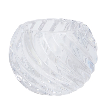 Swirling Glass Clear Tealight Candle Holder