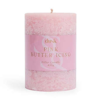 Pink Butter Icing Scented Pillar Candle