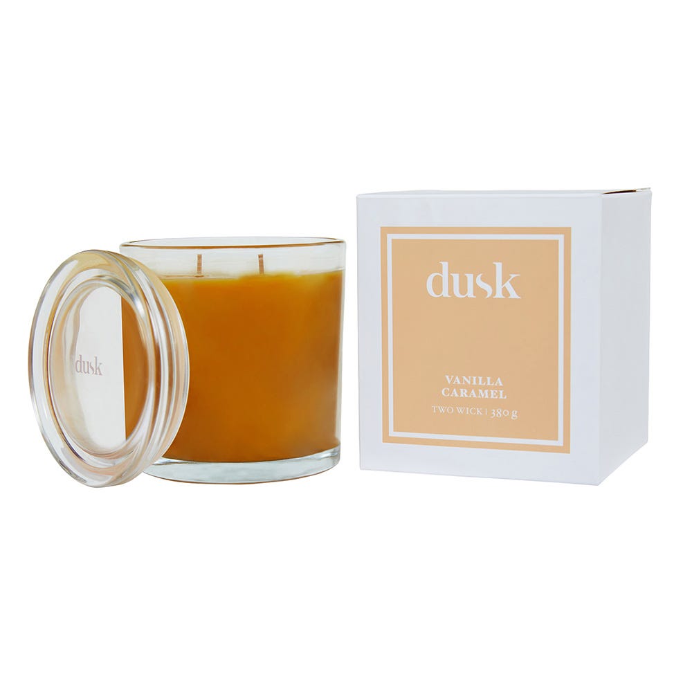 dusk Vanilla Caramel 2 Wick Scented Candle