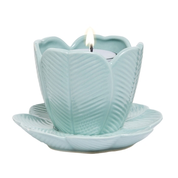 Thalia Mint Flower Votive Holder