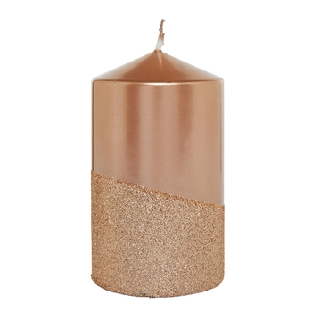 Brilliant Gold Glitter Pillar Candle