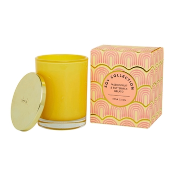 Passionfruit &amp; Buttermilk Gelato 1 Wick Soy Candle