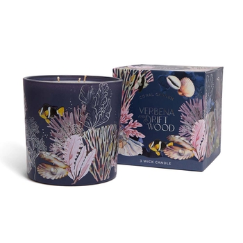Verbena & Driftwood 3 Wick Scented Candle