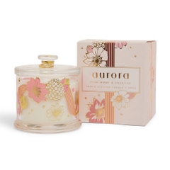 Pink Rose & Incense Aurora Scented Candle 380g