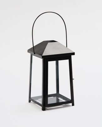 Small Matte Black Metal Lantern