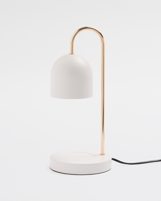 Dome Candle Warmer White Metal