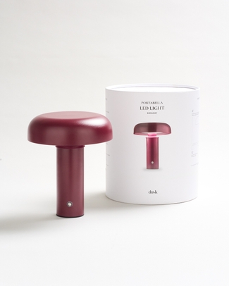Large Portobella LED Lamp - Burgundy