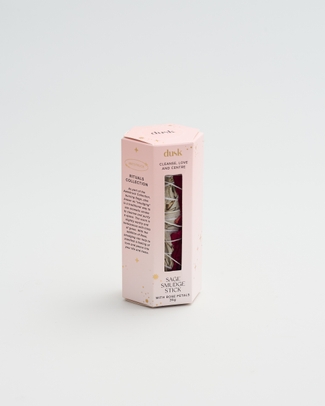 Sage Smudge Stick - Rose Petals