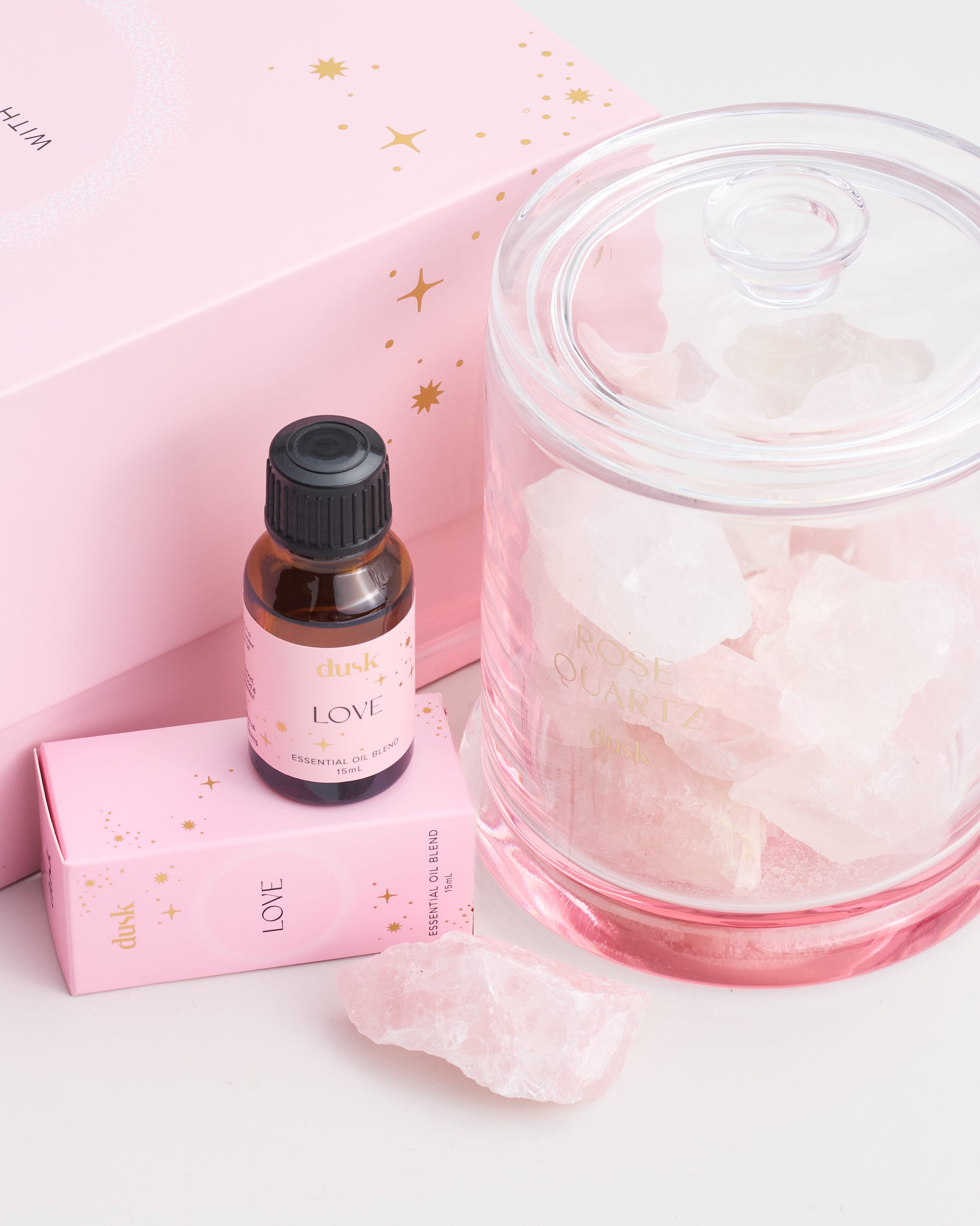 Rose Quartz Crystal Diffuser and Oil Bundle Love 