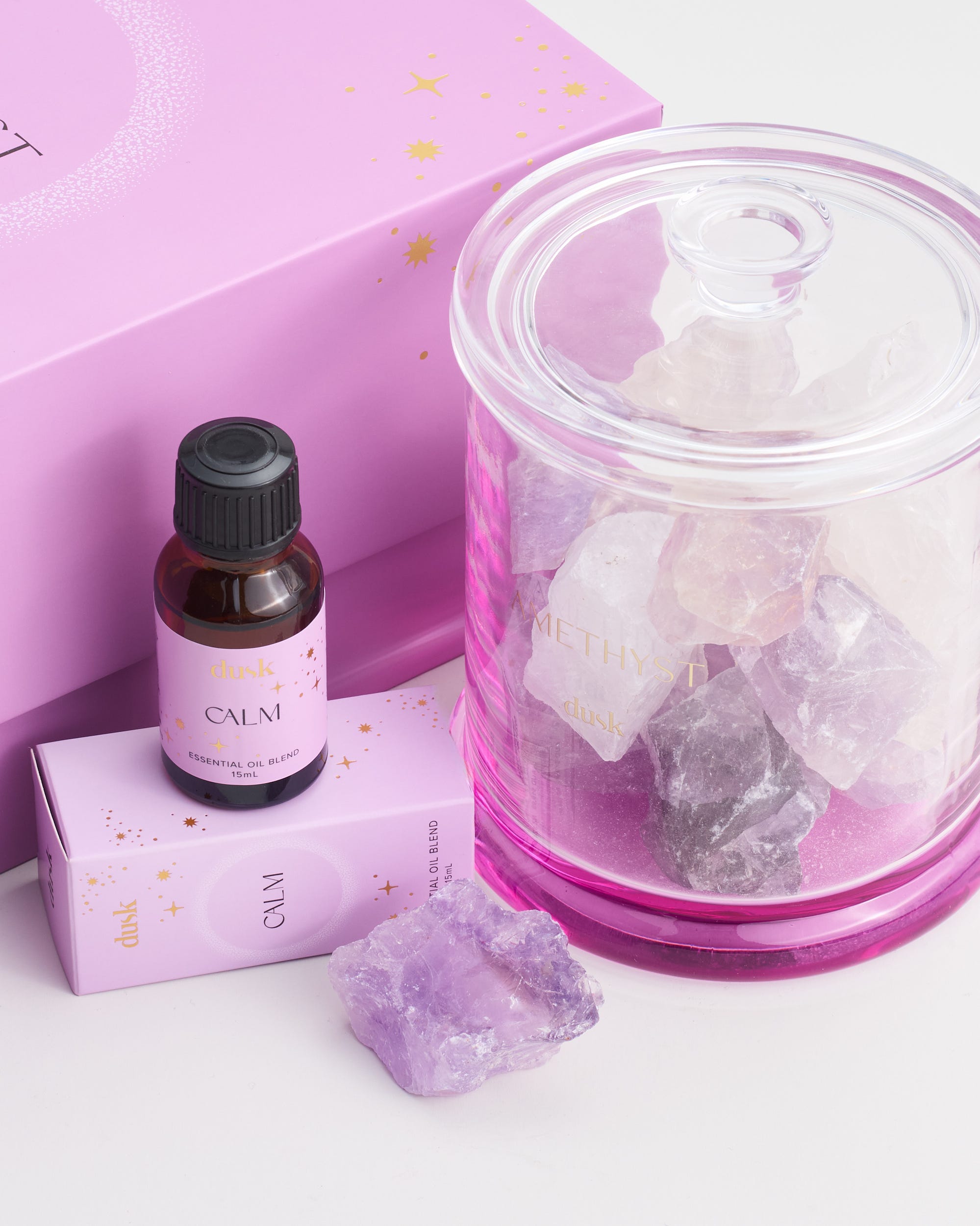 Amethyst Crystal Diffuser and Oil Bundle Calm 