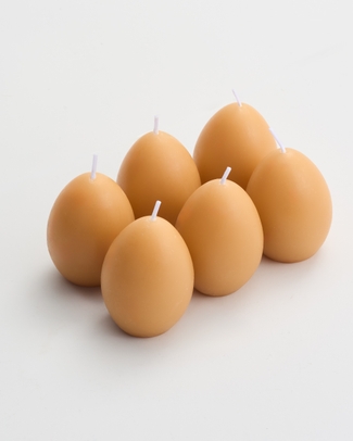 Country-Fresh Eggs Unscented Candles 6PK