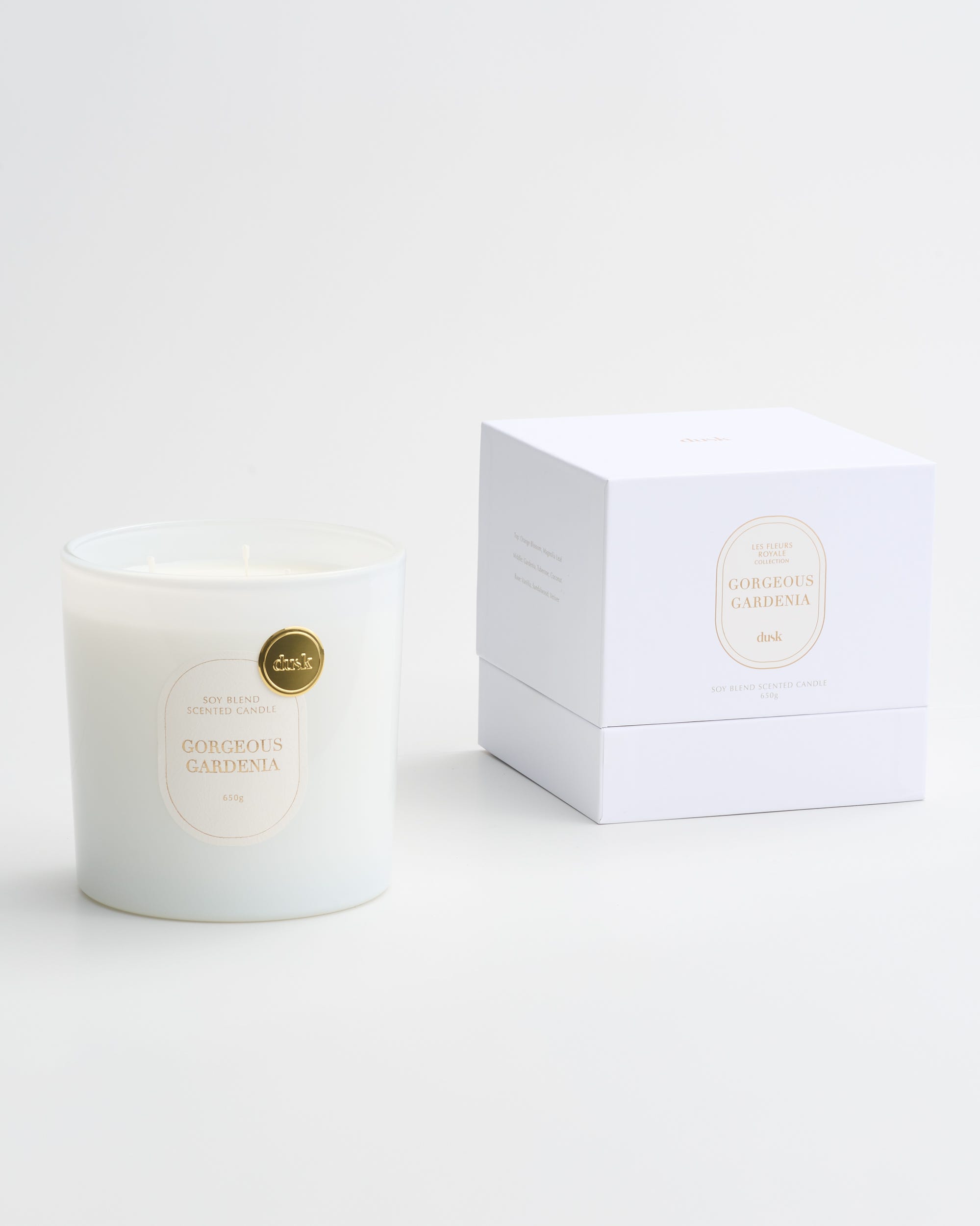 Gorgeous Gardenia Glass Candle 650g