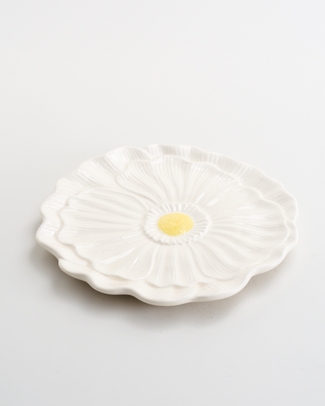 White Flower Side Plate 21Cm