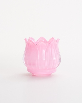 Petals Glass Tealight Holder Pink