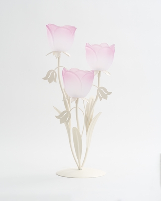 Tulip Glory Tealight Holder 3 Cup Lilac