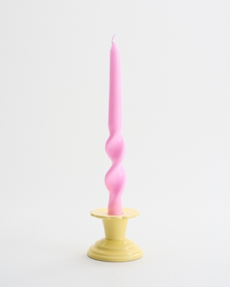 Flower Ceramic Taper Holder Yellow