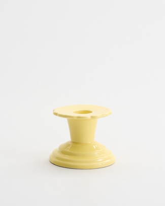 Flower Ceramic Taper Holder Yellow
