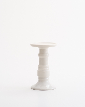 Pillar Ceramic Candle Holder Grey