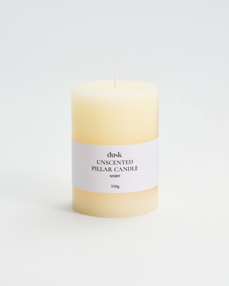 Unscented Pillar Candle Ivory 350g