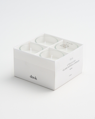 Unscented Glass Votives Candles Ivory 4 Pack
