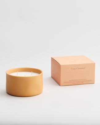 Soy Blend Scented Ceramic Candle 450g Cosy Caramel