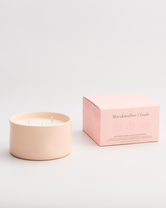 Soy Blend Scented Ceramic Candle 450g Marshmallow Clouds